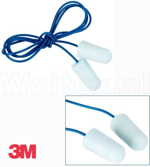 3M E-A-R Oordoppen Soft detectable Polyurethaanschuim Aan koordje Dispenser- 200 paar blauw